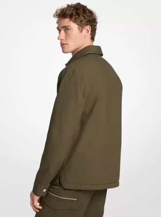 Stretch Cotton Padded Shirt Jacket