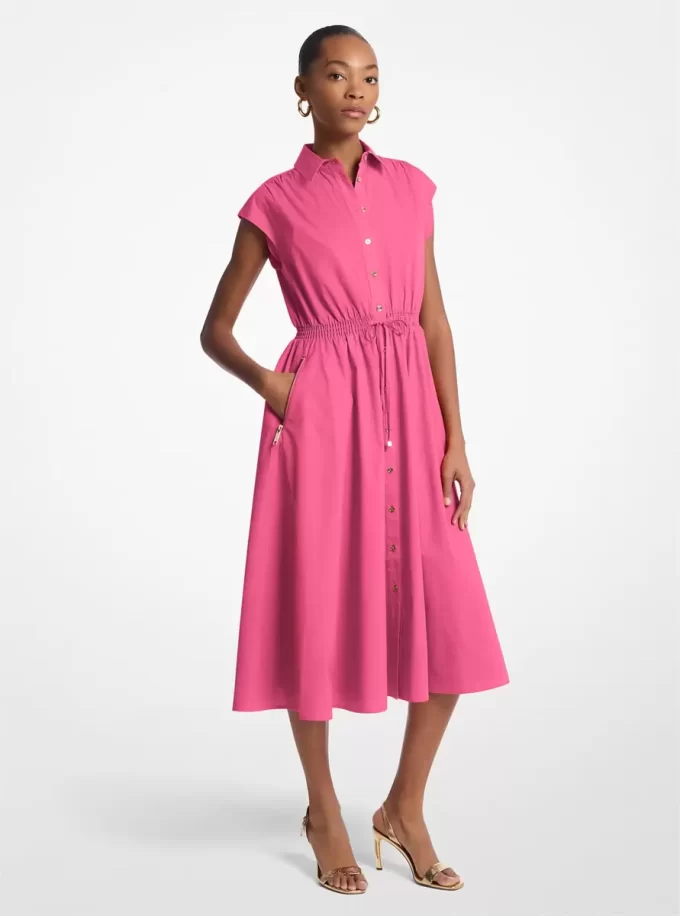 Stretch Cotton Poplin Midi Dress Stretch Cotton Poplin Midi Dress