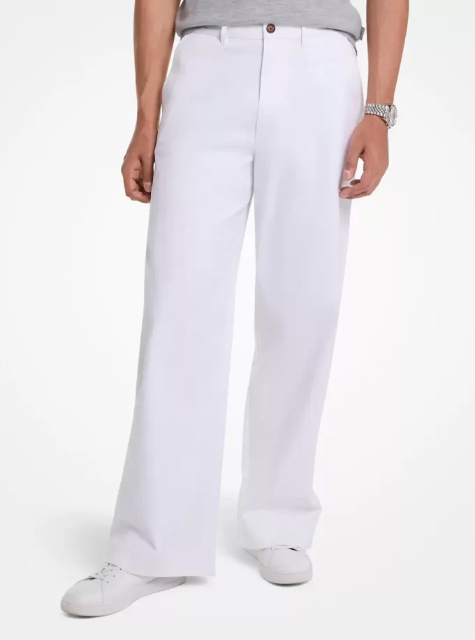 Stretch Cotton Wide-Leg Pants Stretch Cotton Wide-Leg Pants