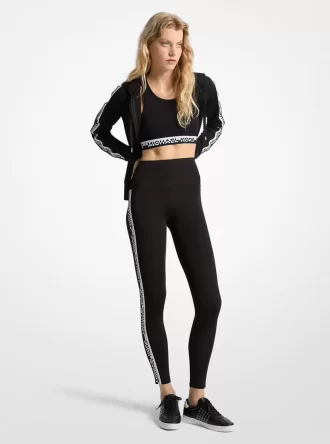 Stretch Knit Logo Tape High-Waisted Leggings Stretch Knit Logo Tape High-Waisted Leggings