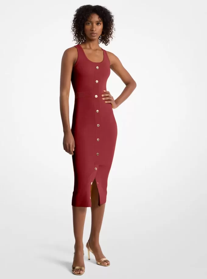 Stretch Viscose Blend Midi Tank Dress Stretch Viscose Blend Midi Tank Dress