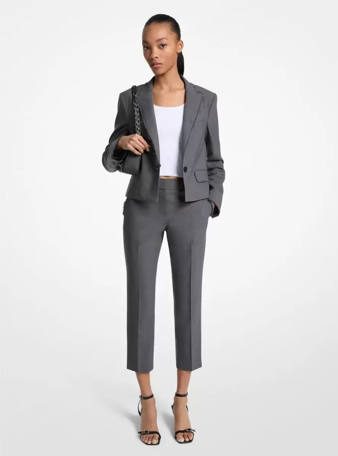 Stretch Wool Cropped Pants