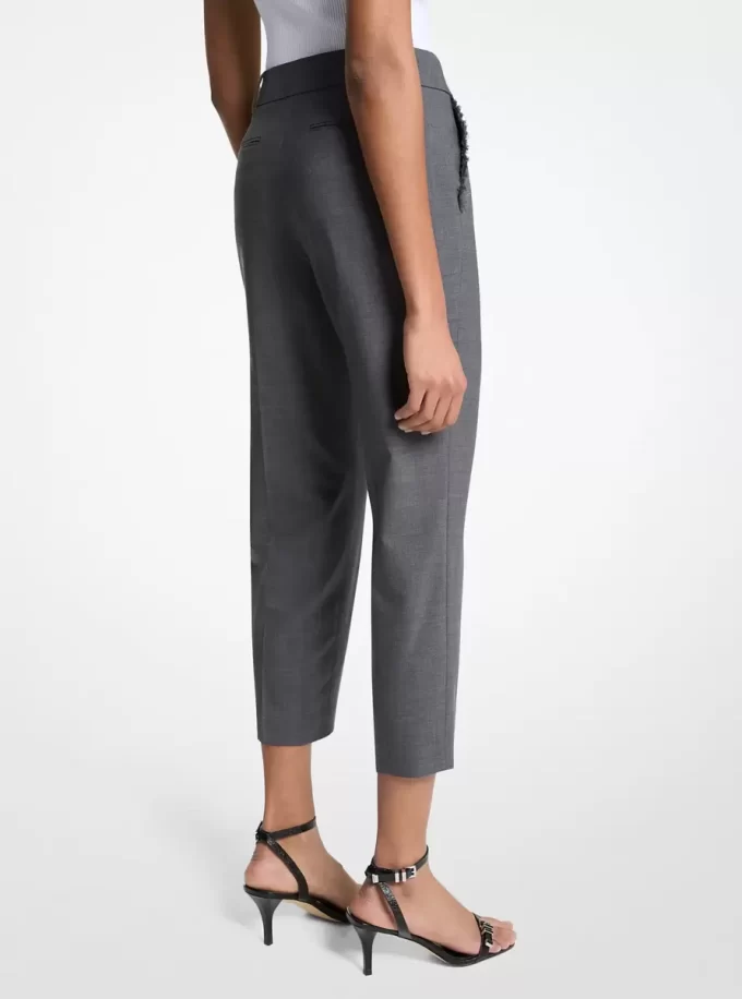 Stretch Wool Cropped Pants