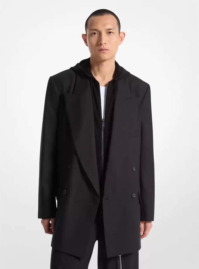 Stretch Wool Flannel Double-Breasted Blazer Stretch Wool Flannel Double-Breasted Blazer