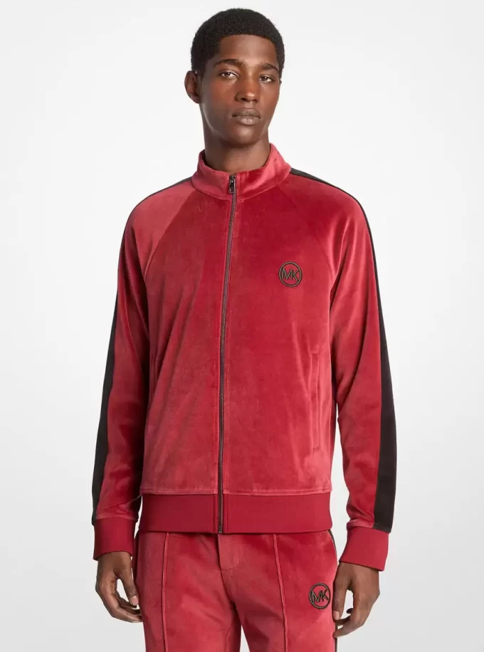 Stripe Velour Zip-Up Jacket Stripe Velour Zip-Up Jacket