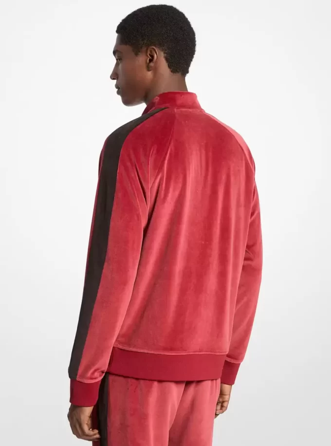 Stripe Velour Zip-Up Jacket Stripe Velour Zip-Up Jacket