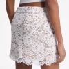 Studded Corded Floral Lace Mini Skirt