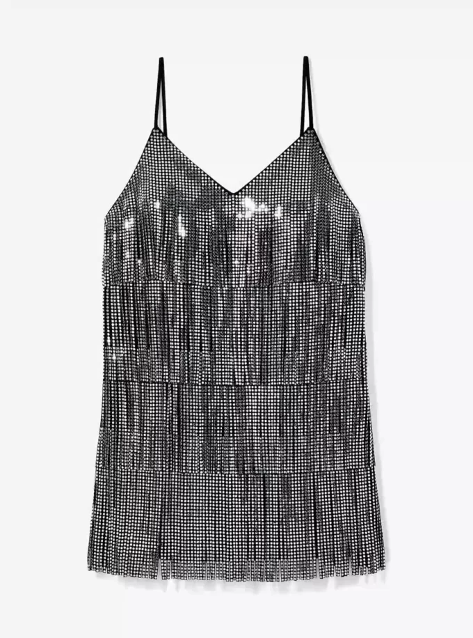 Studded Fringe Slip Dress Studded Fringe Slip Dress