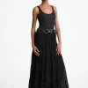 Studded Georgette Tiered Maxi Skirt Studded Georgette Tiered Maxi Skirt