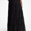 Studded Georgette Tiered Maxi Skirt Studded Georgette Tiered Maxi Skirt