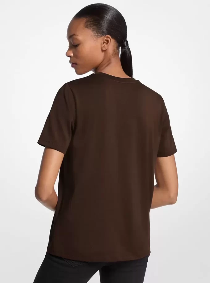 Studded Logo Charm Organic Cotton Jersey T-Shirt