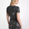 Studded Paisley Scuba Mini Dress Studded Paisley Scuba Mini Dress