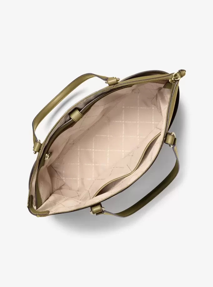 Sullivan Large Saffiano Leather Top-Zip Tote Bag