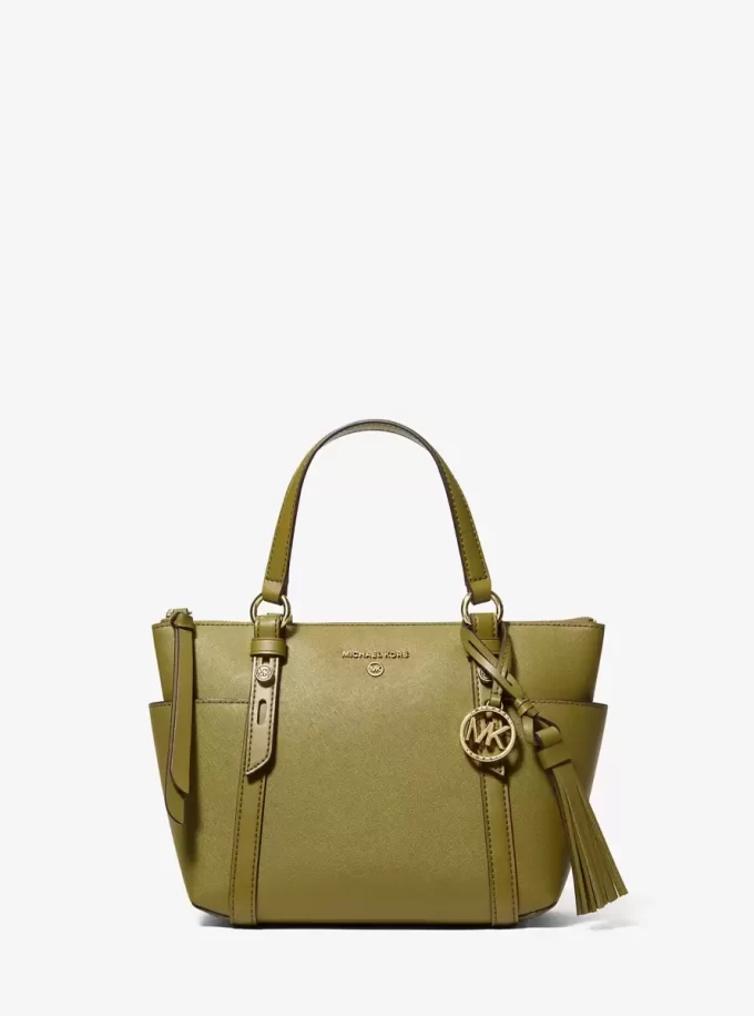 Sullivan Small Saffiano Leather Top-Zip Tote Bag