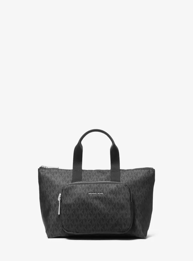 Tanner Small Printed Signature Logo Reversible Packable Tote Bag