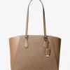 Taryn Large Signature Logo and Leather Tote Bag