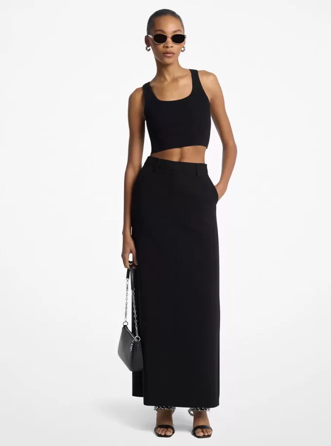 Textured Crepe Trouser Maxi Skirt Textured Crepe Trouser Maxi Skirt