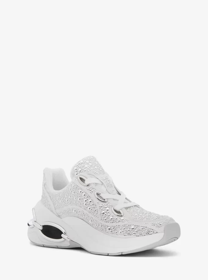 Toni Embellished Linen Blend Trainer Toni Embellished Linen Blend Trainer