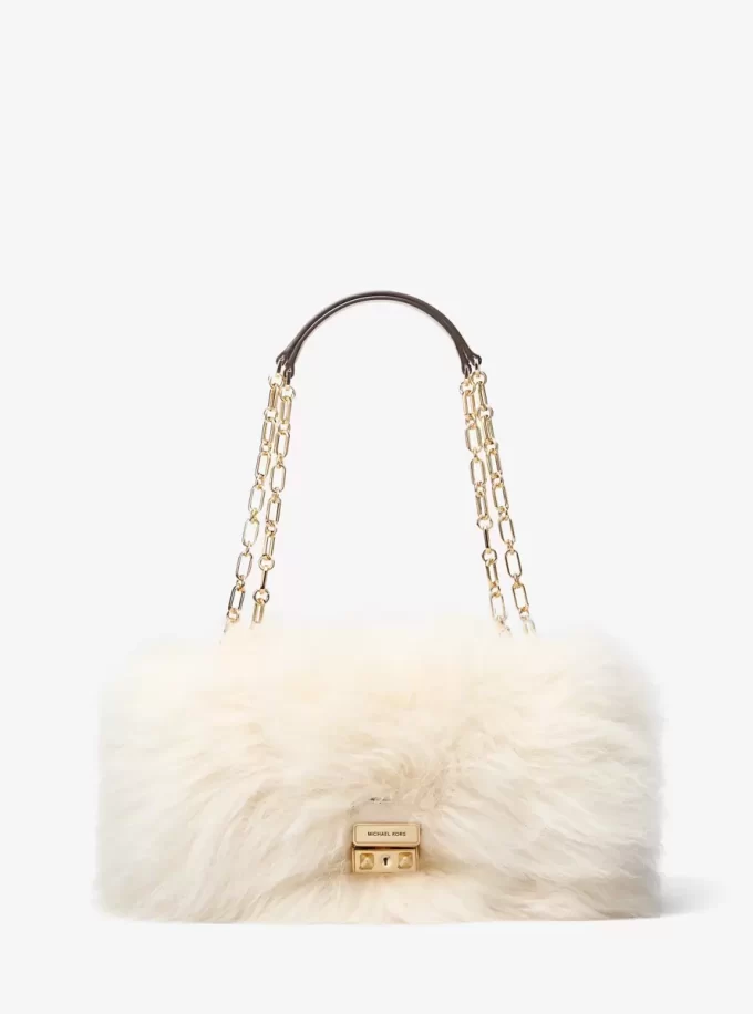 Tribeca Large Faux Shearling Shoulder Bag