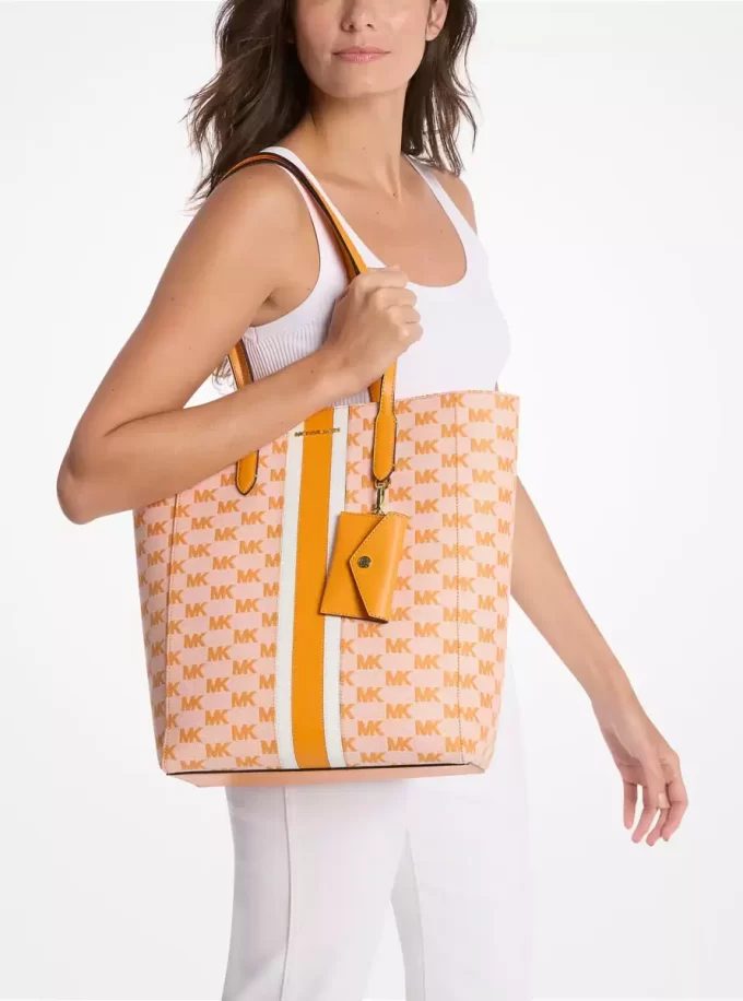 Vincent Large Logo Jacquard Tote Bag with Card Case