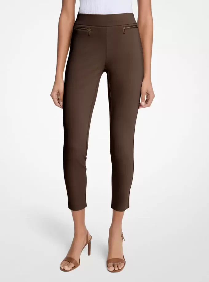 Viscose Blend Zip Pants