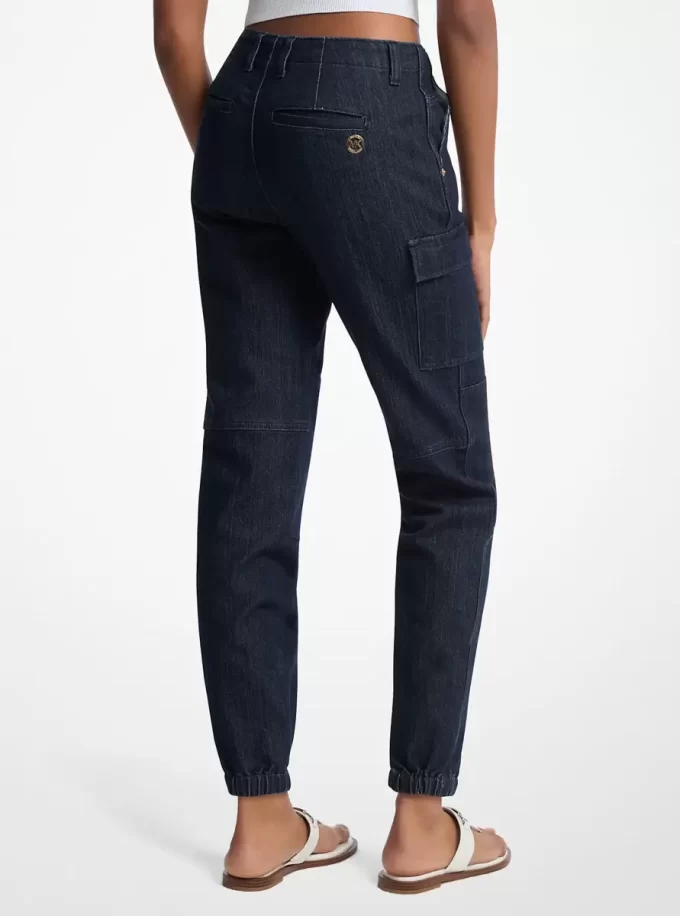 Washed Stretch Denim Cargo Jeans Washed Stretch Denim Cargo Jeans