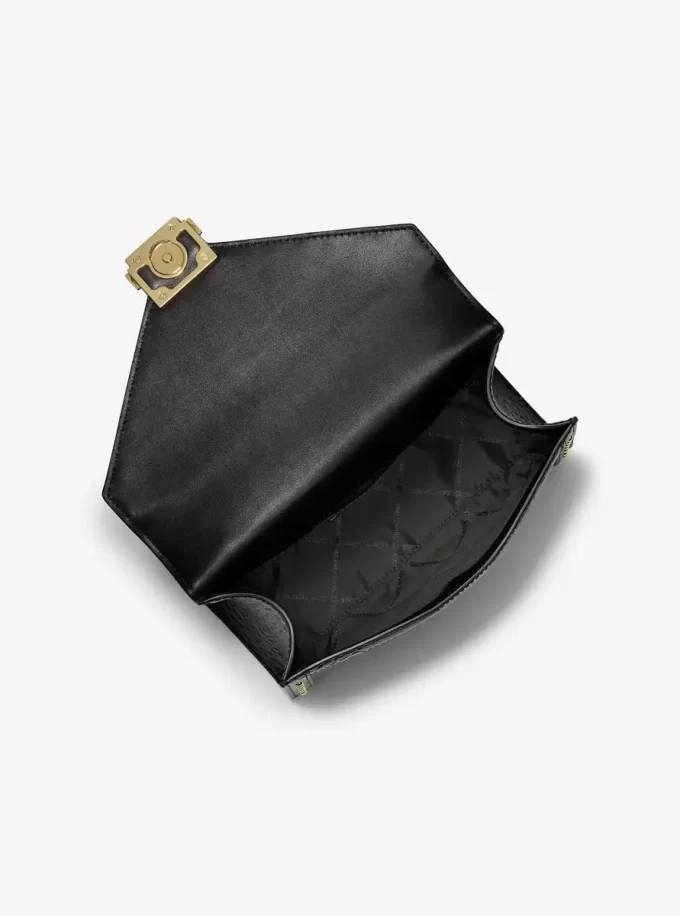 Whitney Leopard Print Calf Hair and Signature Logo Shoulder Bag Whitney Leopard Print Calf Hair and Signature Logo Shoulder Bag