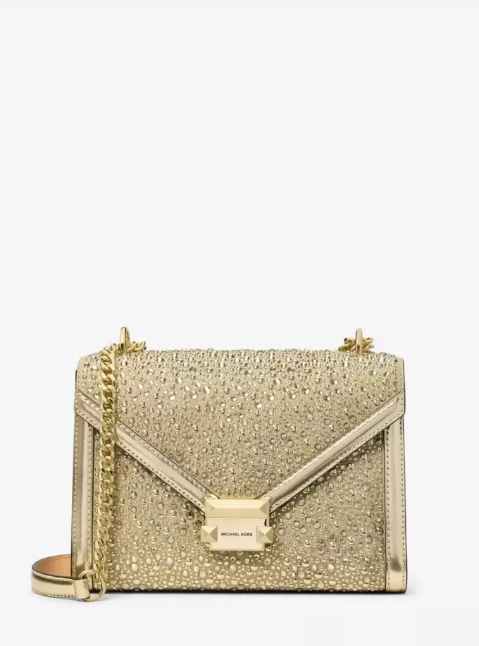 Whitney Medium Embellished Metallic Shoulder Bag Whitney Medium Embellished Metallic Shoulder Bag
