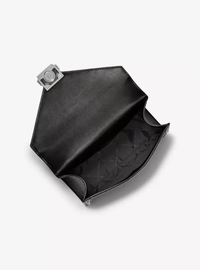 Whitney Medium Signature Logo and Leopard Print Calf Hair Shoulder Bag Whitney Medium Signature Logo and Leopard Print Calf Hair Shoulder Bag