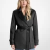 Wool Blend Belted Wrap Coat