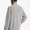 Wool Blend Zip-Up Sweater