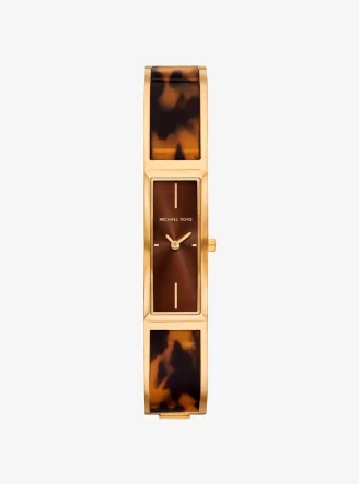 Yazmeen Gold-Tone and Tortoiseshell Acetate Bangle Watch Yazmeen Gold-Tone and Tortoiseshell Acetate Bangle Watch