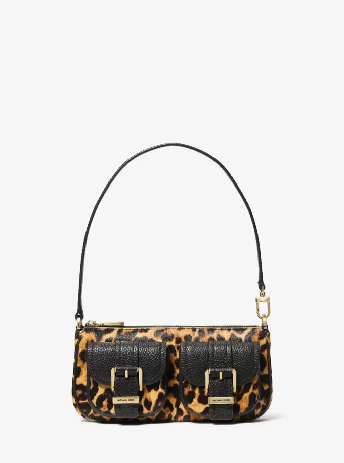 Zoe Small Leopard Print Calf Hair Pochette Zoe Small Leopard Print Calf Hair Pochette