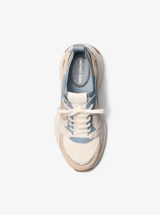 Zuma Color-Block Leather and Mesh Trainer